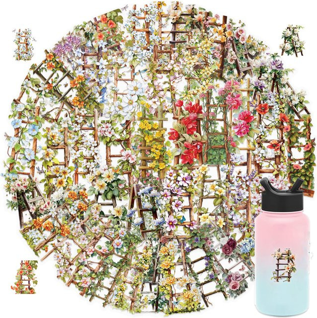 Farbe Blume Leiter Dekorative Aufkleber, 50-teiliges Set, multicolour - Bild 1