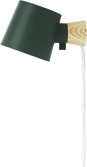 Normann Copenhagen Rise Wandleuchte aus Eschenholz und Metall in Grün mit E14 Fassung und verstellbarem Design - Bild 1