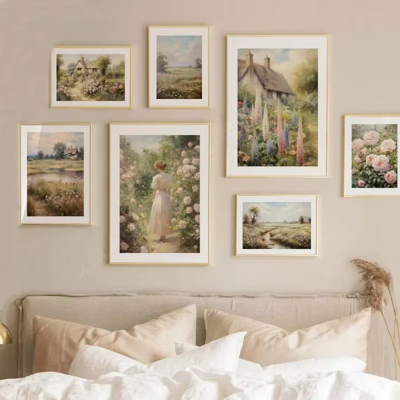 Potdemiel Vintage Landschafts-Ölgemälde als Leinwanddruck mit botanischen Motiven in Mehrfarbig - Bild 2