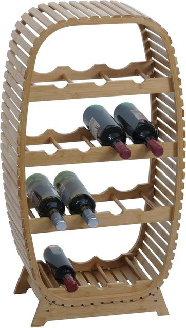 Bambus Weinregal MCW-N85 in Braun für 14 Flaschen, B/T/H: 85 x 46 x 25 cm - Bild 1