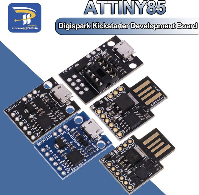 Digispark ATTINY85 Entwicklungsboard mit USB-C Anschluss in Blau und Schwarz für Arduino I2C/IIC Projekte - Bild 1