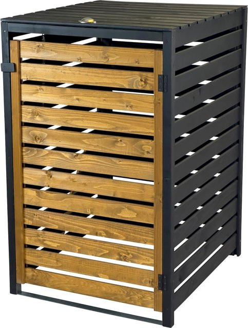 dobar Mülltonnenverkleidung für 240 L in Schwarz-Braun - Bild 1