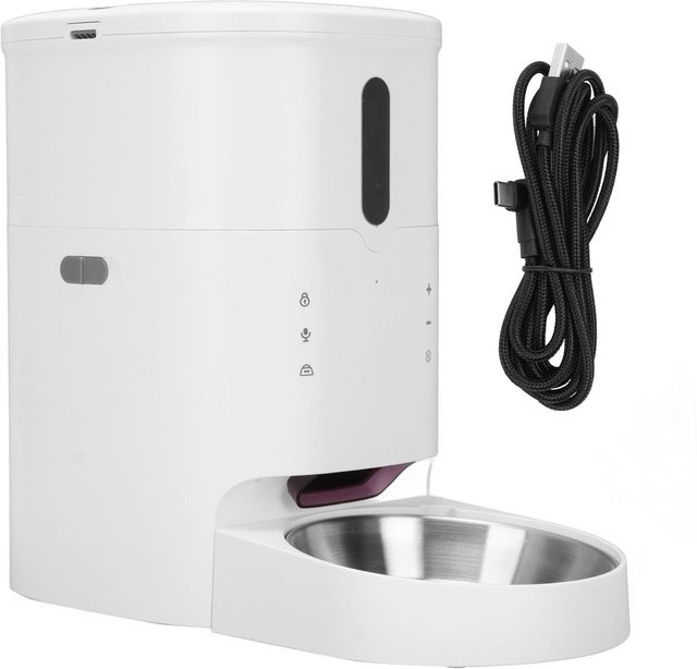 Aimo Automatischer Smart Pet Feeder mit Timer und Anti-Stau-Funktion, abnehmbar, Weiß - Bild 1