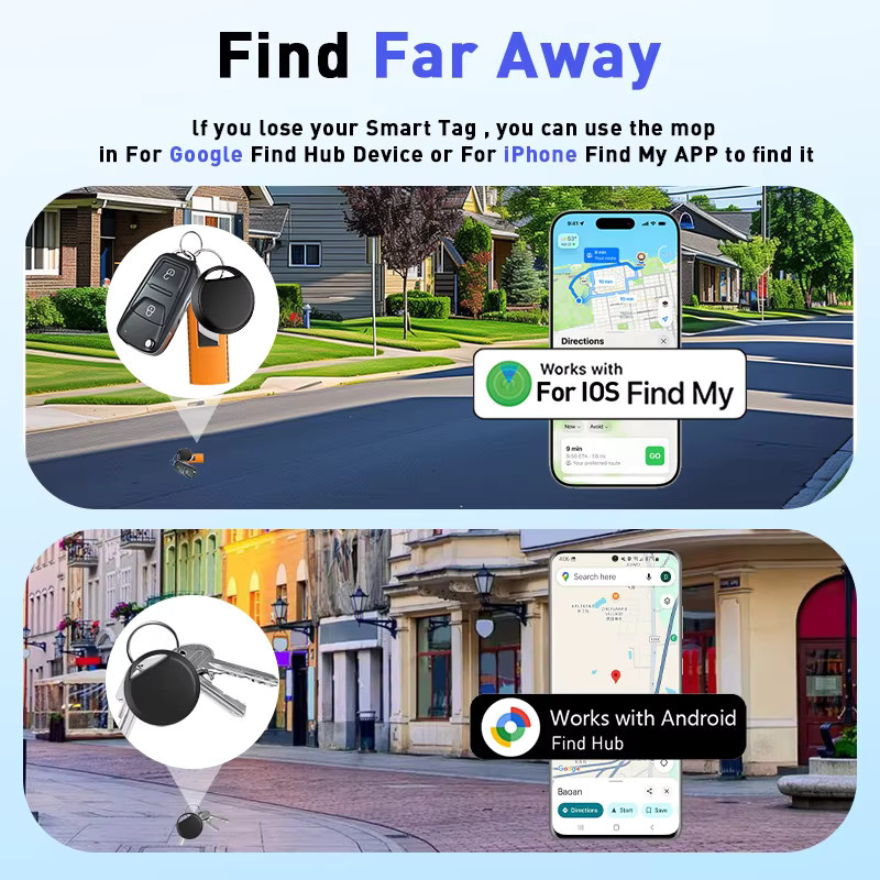 HIMOJO Dual-System Smart Tracker in Schwarz für Apple Find My und Google Find My Device zur Ortung mit iPhone, Pixel und Xiaomi - Bild 3