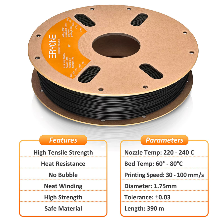 ERYONE PP-CF Filament PP-Kohlefaser für FDM 3D-Druck, Durchmesser: 1,75 mm - Bild 3
