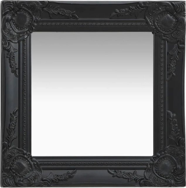 vidaXL Wandspiegel im Barock-Stil in Schwarz, B/H: 40 x 40 cm - Bild 1