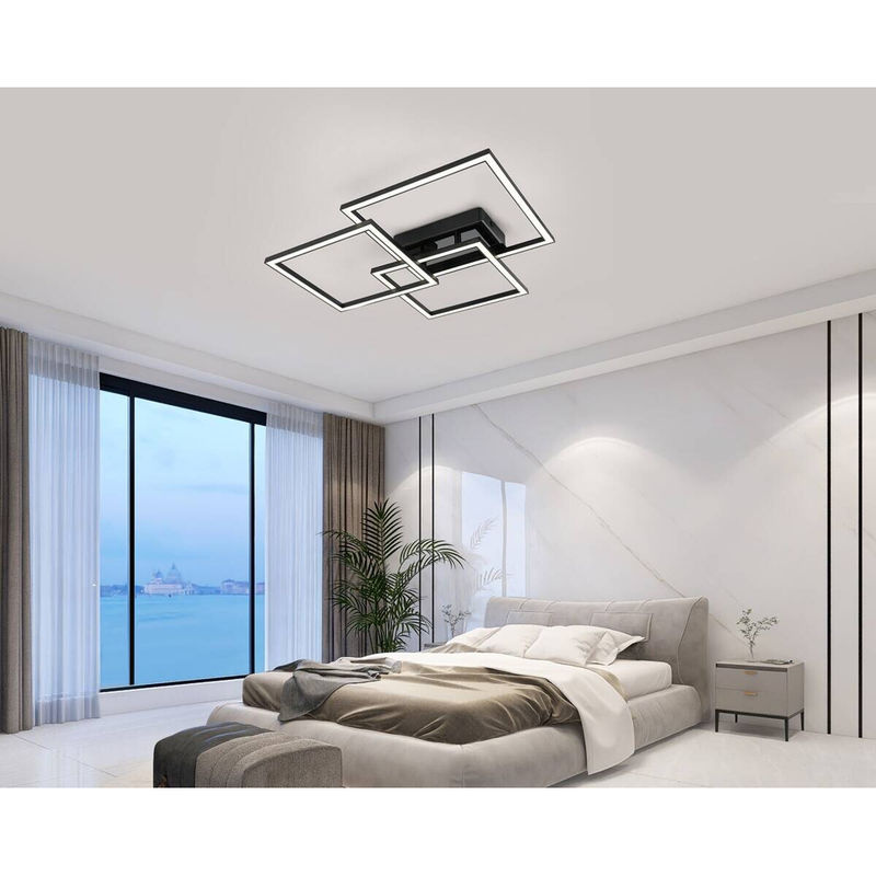NOLO LED-Deckenleuchte Triple in Schwarz aus Kunststoff, B/H/T: 49,5 x 45 x 8 cm - Bild 2