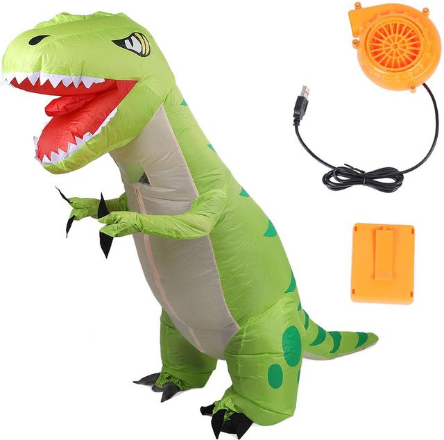 TOMTOP JMS Drache Aufblasbare Kleidung, Ganzkörper Stehendes Kostüm, Grau - Bild 1