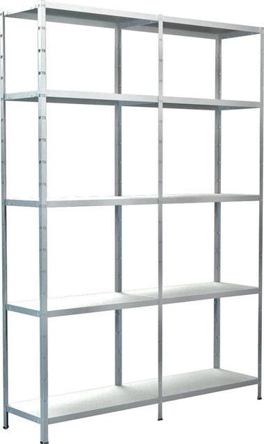 SCHULTE REGALWELT Steckregal-Set mit Anbauregal in Weiß, Höhe: 200 cm, Breite: 140 cm, Tiefe: 35 cm - Bild 1