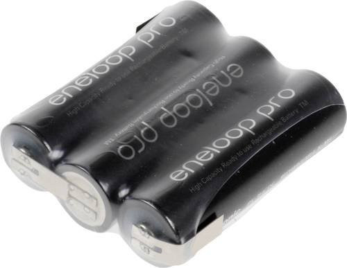 Panasonic eneloop Pro Akkupack 3x AA Mignon NiMH 3.6V 2450 mAh mit Z-Lötfahne in Schwarz - Bild 1