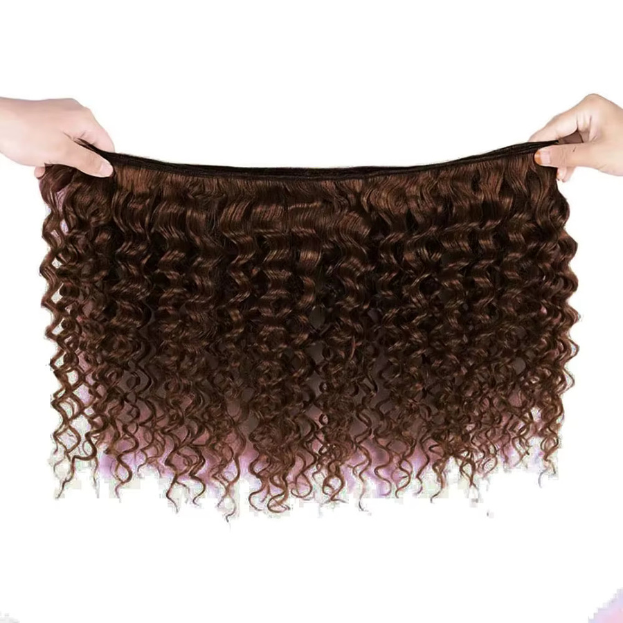 donxue Deep Wave Haarwebart Bundles, Schokoladenbraun, 3 Stück, Damen - Bild 5