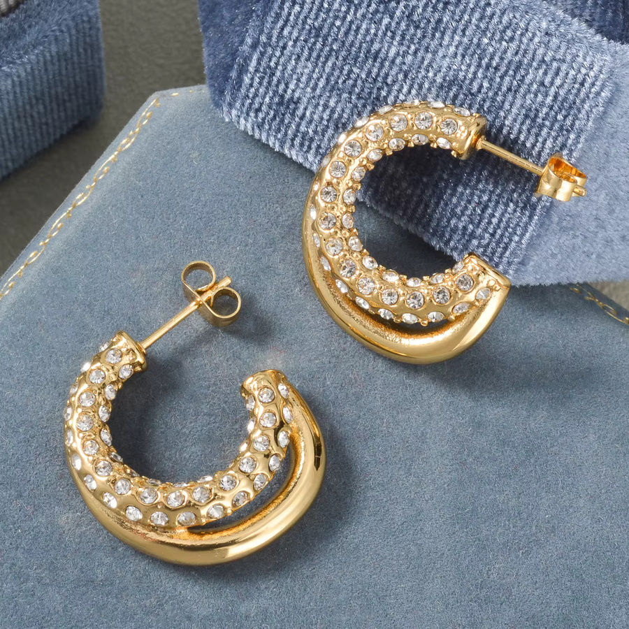 Ohrstecker Creolen, Gold, Vintage, Damen - Bild 3