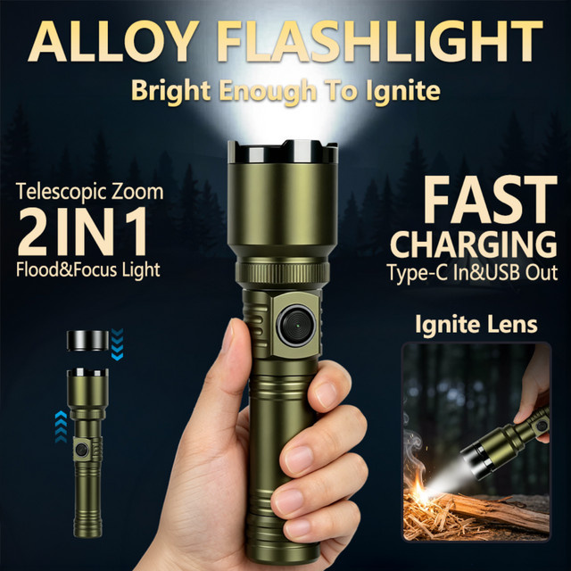 KDULIT LED-Campinglaterne aus Metall mit wiederaufladbarem Akku für Outdoor und Garten - Bild 1