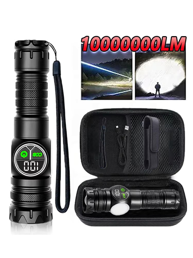Mikenoon LED Taschenlampe in Schwarz, USB wiederaufladbare taktische Taschenlampe mit Magnet und COB-Seitenlicht aus Aluminium - Bild 6