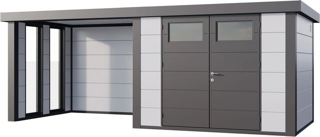 Telluria Gerätehaus Classico aus Stahl in Weiß B/H/T: 602 x 219 x 258 cm - Bild 1