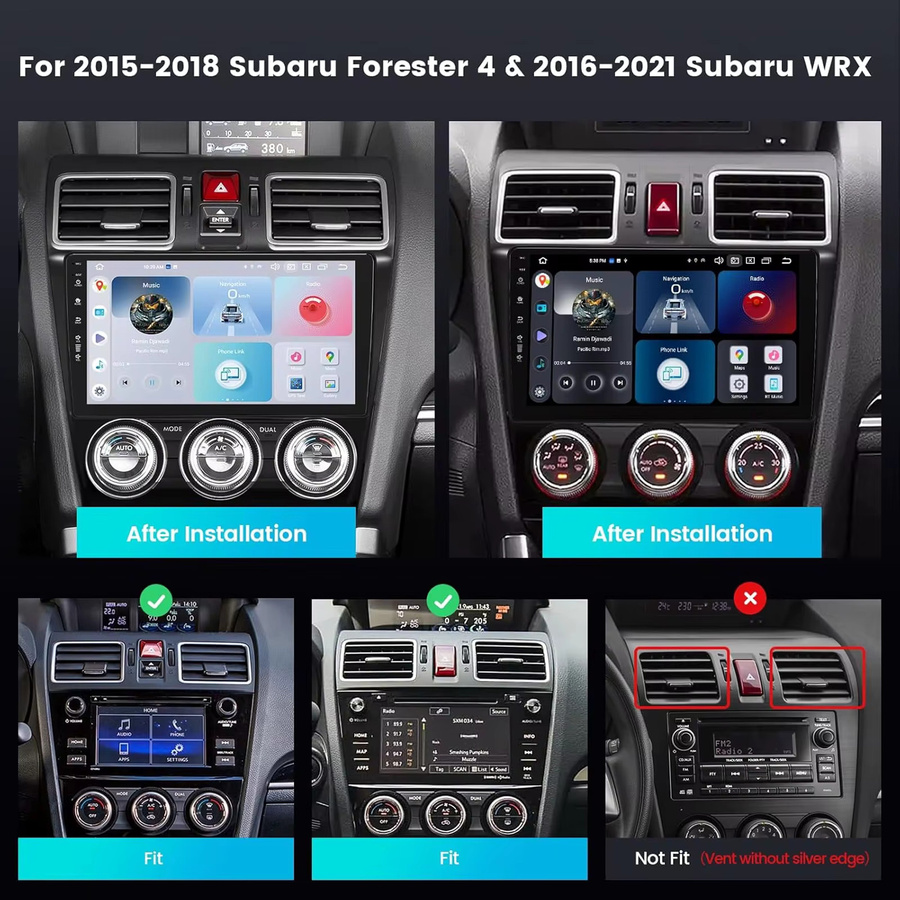 Mopect Android 15 Auto Multimedia-Stereo-Player mit CarPlay, GPS und WLAN für Subaru Forester 4 SJ XV WRX, Schwarz - Bild 2