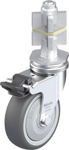Blickle LRA-PATH 75KF-FI-E07 Lenkrolle mit Feststeller in Grau und Silber, Rad-Durchmesser: 75 mm, Tragfähigkeit: 75 kg - Bild 1