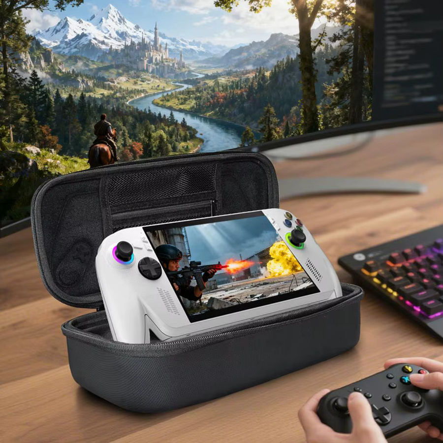 Universelles Hardcase für Asus ROG Ally X und Xbox Handheld Maschinen, Tragbare Zipper Tasche mit Tragegriff, Schwarz - Bild 2