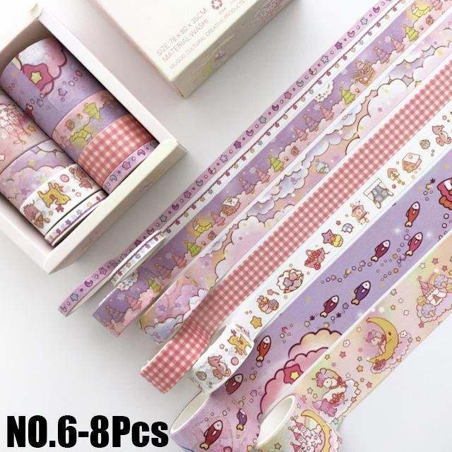 Dream Park Washi Tape Set aus Goldfolie und Multicolour für Scrapbooking und Journaling, 8 Rollen - Bild 1