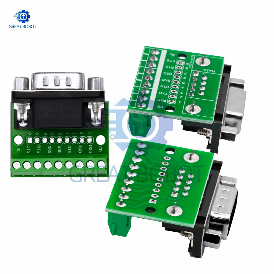 baishundianzi DB9 RS232 Serieller Adapter Steckverbinder auf Terminal Breakout Board, Grün - Bild 2