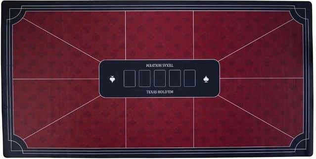 Engelhart Texas Hold’em Poker Tischmatte Rot und Weiß, rutschfeste Profi Casino Poker Matte für 6 bis 8 Spieler, B/T: 177 x 89 cm - Bild 1