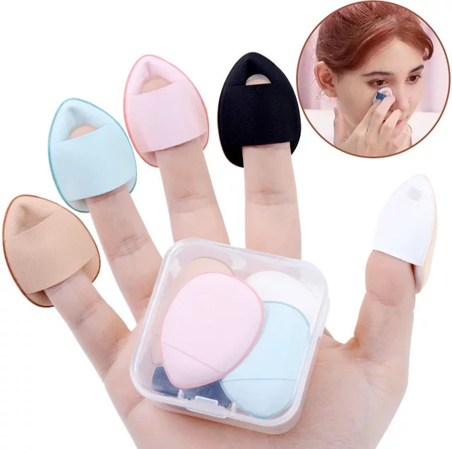 CNKESS Mini Finger Puff, 5/10 Stück, Make-up Applikator, Schwarz, Unisex - Bild 1