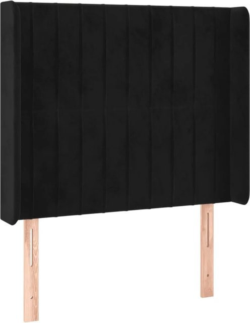 vidaXL LED Kopfteil in Schwarz aus Samt mit USB-Ladeport und integrierter Beleuchtung, B/H: 103 x 118/128 cm - Bild 1