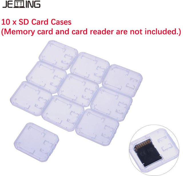 JETTING 10er Set transparente Kunststoff-Aufbewahrungsboxen für Micro SD und TF Speicherkarten - Bild 1