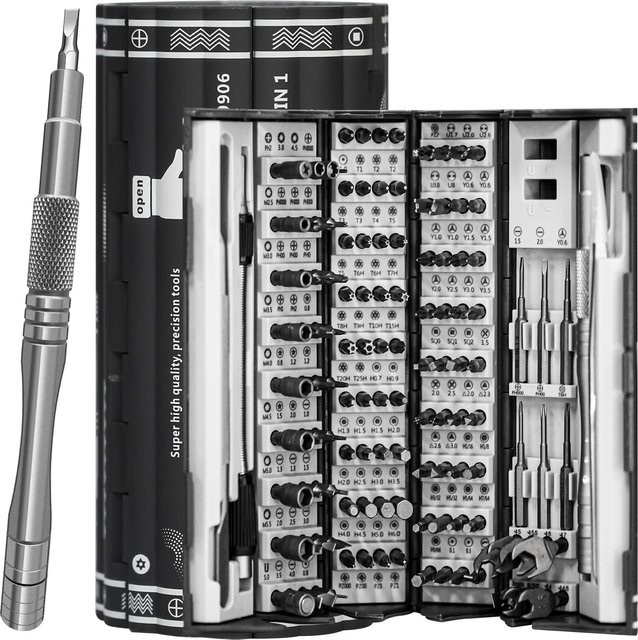 Galacok 128-in-1 Präzisions-Schraubendreher-Set mit magnetischen Kreuzschlitz, Torx und Sechskant-Bits für die professionelle Reparatur von Mobiltelefonen und PCs - Bild 1