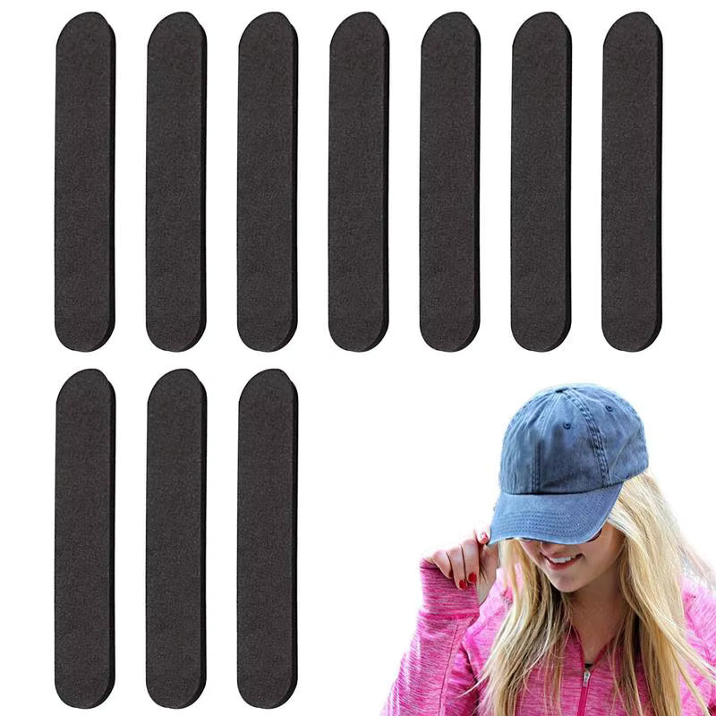 10-teiliges Set Hutgrößenversteller mit Klebepads aus Gummi in Schwarz und Weiß für Eimerhüte, Fischerhüte und Baseballcaps - Bild 4