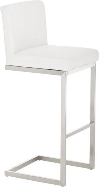 TPFLiving Barhocker Paragon mit Edelstahlgestell und Kunstleder in Weiß - Bild 1