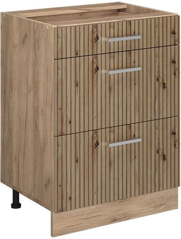 Vicco Küchenunterschrank R-Line in Eiche Natur mit Schubladen aus Holzwerkstoff - Bild 1
