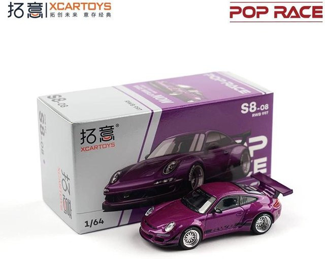 Xcartoys Pop Race Rwb997 GT-Flügel, Diecast Modellauto, 1:64, Lila, Grau, ab 14 Jahren - Bild 1