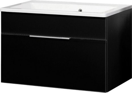 FACKELMANN Waschplatz-Set KARA für das Badezimmer in Anthrazit Grau mit Glastüren und Soft-Close-Funktion, Breite: 80 cm - Bild 1