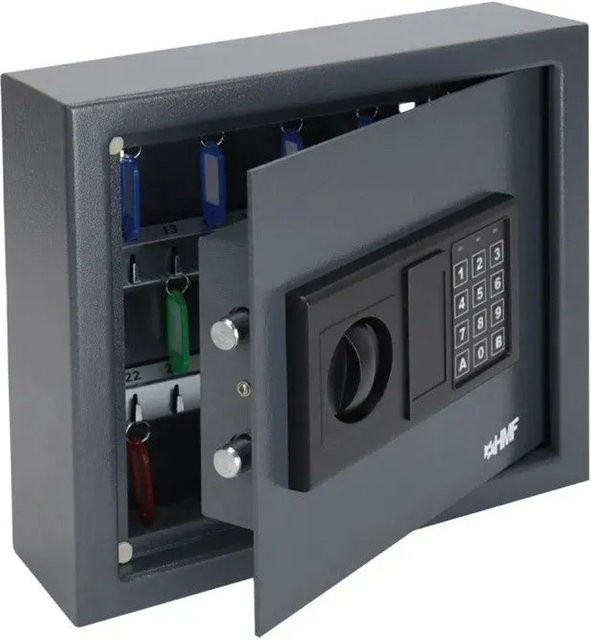 HMF 2030-11 Schlüsseltresor mit elektronischem Zahlenschloss und 30 Haken, Anthrazit, B/T/H: 30 x 28 x 10 cm - Bild 1