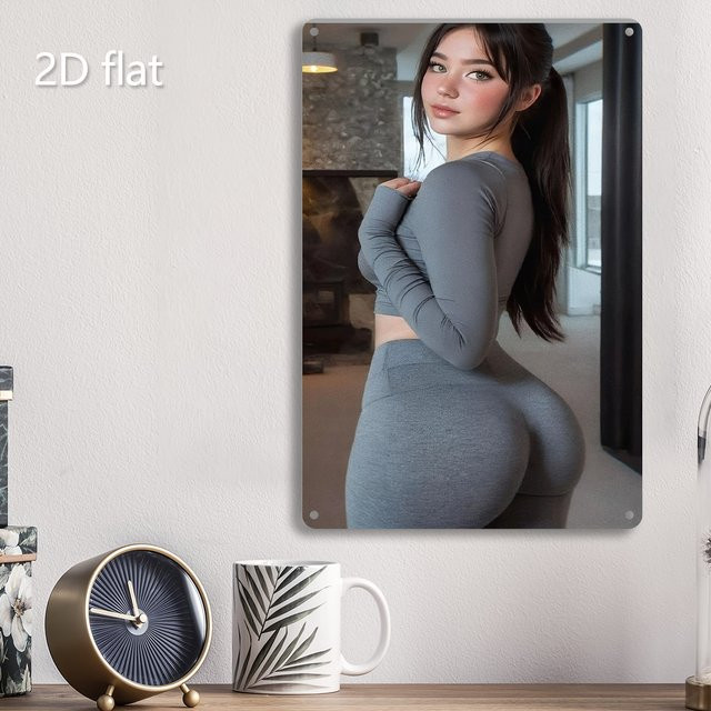 HELLOYOUNG Metallwandkunst Fitness Silhouette Frau als 2D Wanddeko für Heimfitness und Outdoor - Bild 1