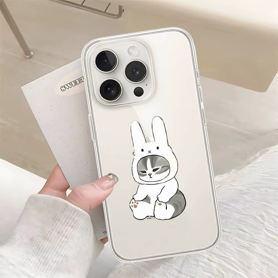 M-mofusand Katzen Handyhülle Transparent mit Stoßfänger-Schutz für iPhone 17 16 15 14 13 12 11 Pro Max Mini - Bild 2