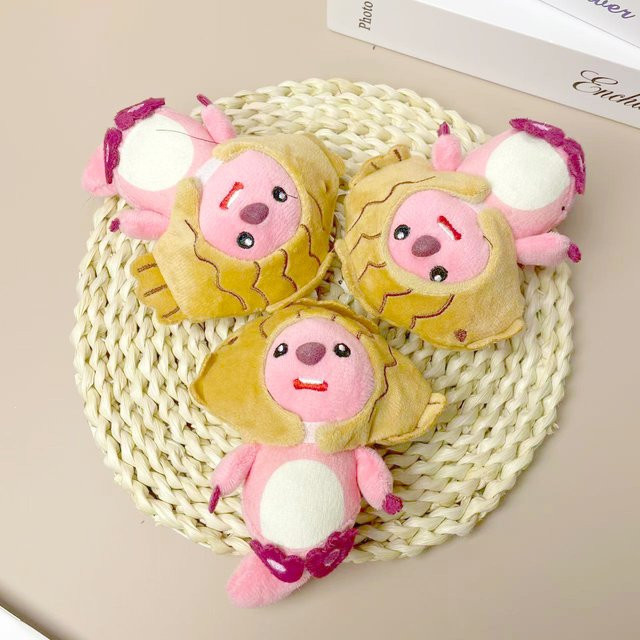 Bandai Loopy Beaver Plüsch-Schlüsselanhänger, rosa, Plüsch / Textil - Bild 1