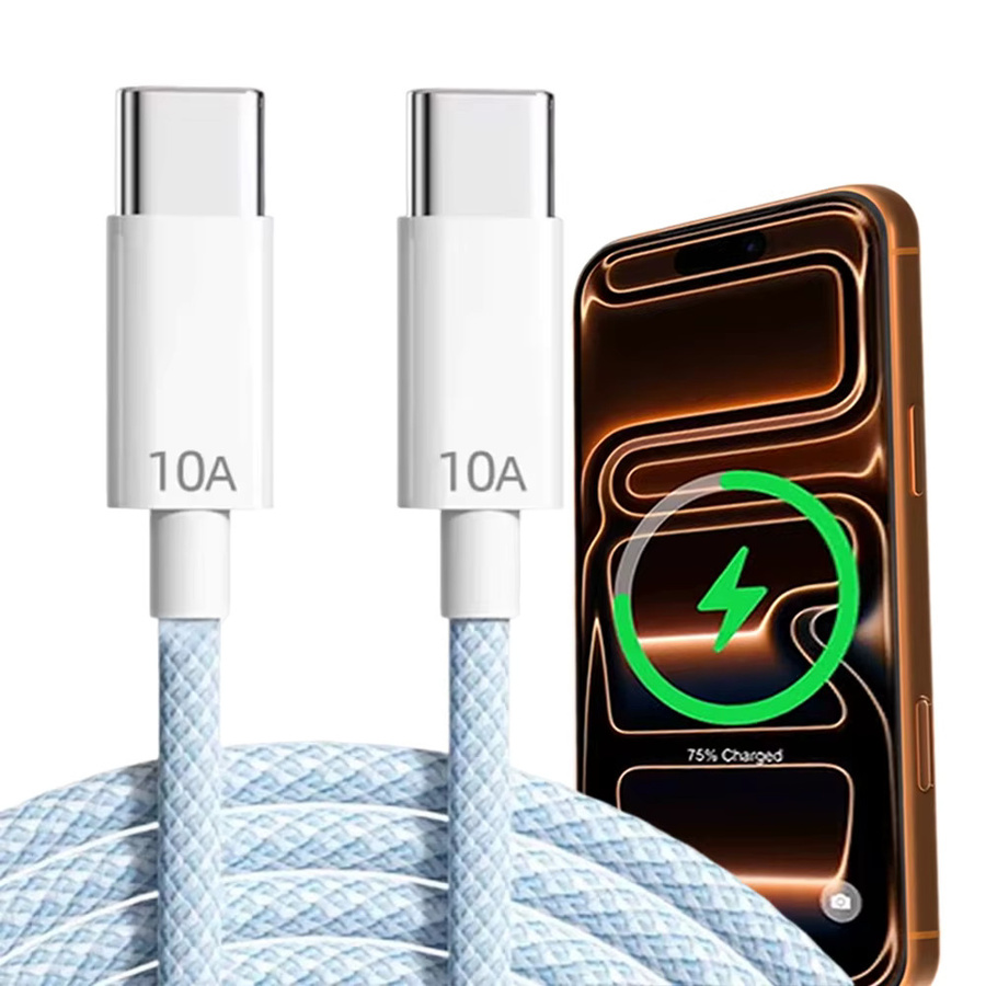 BAPPSUS USB Typ C Schnellladegerät 120W 10A Ladekabel für iPhone, Samsung, Huawei und Mi in Blau - Bild 4