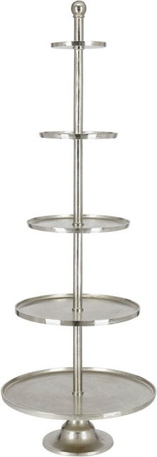 VEGA Etagere Edita in Silber im Vintage-Style, rund, Ø: 60 cm, H: 170 cm - Bild 1