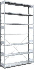 Bito Fachbodenregal Typ M aus Stahl in Silber, B/T/H: 135,8 x 42,4 x 300 cm, Grundfeld 200 kg - Bild 1