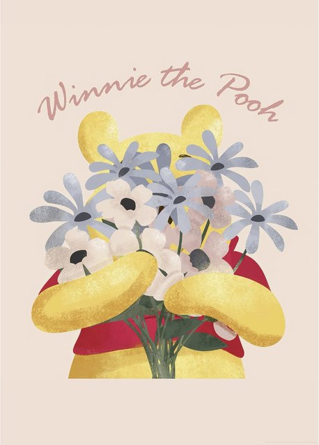 Komar Wandbild Disney Winnie the Pooh Into The Blooms, Gelb, B: 50 cm x H: 70 cm - Bild 1