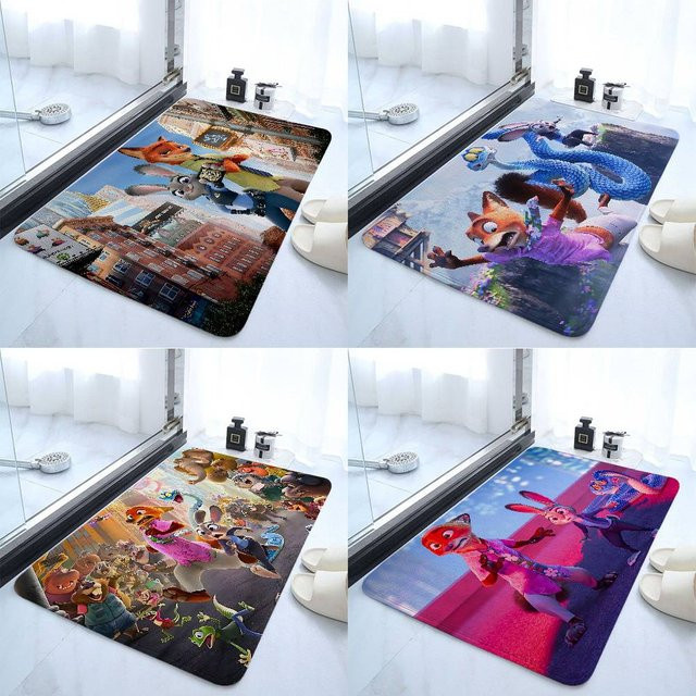 52TOYS Zootopia 2 Fußmatte aus Polyester mit rutschfester Unterseite, B/B/T: 60 x 40 cm, Mehrfarbig - Bild 1