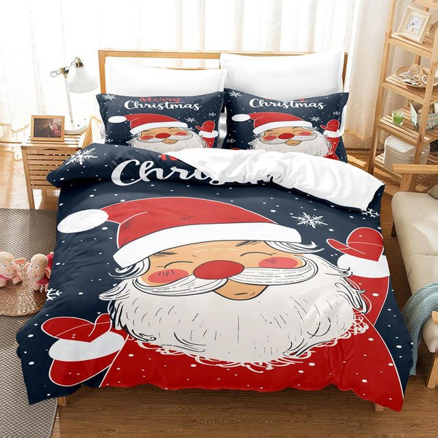 3-teiliges Bettbezug-Set Your Warm Home mit Weihnachtsschneeflockenmuster in Multicolor, weich und atmungsaktiv, B/H: 135 x 200 cm - Bild 1