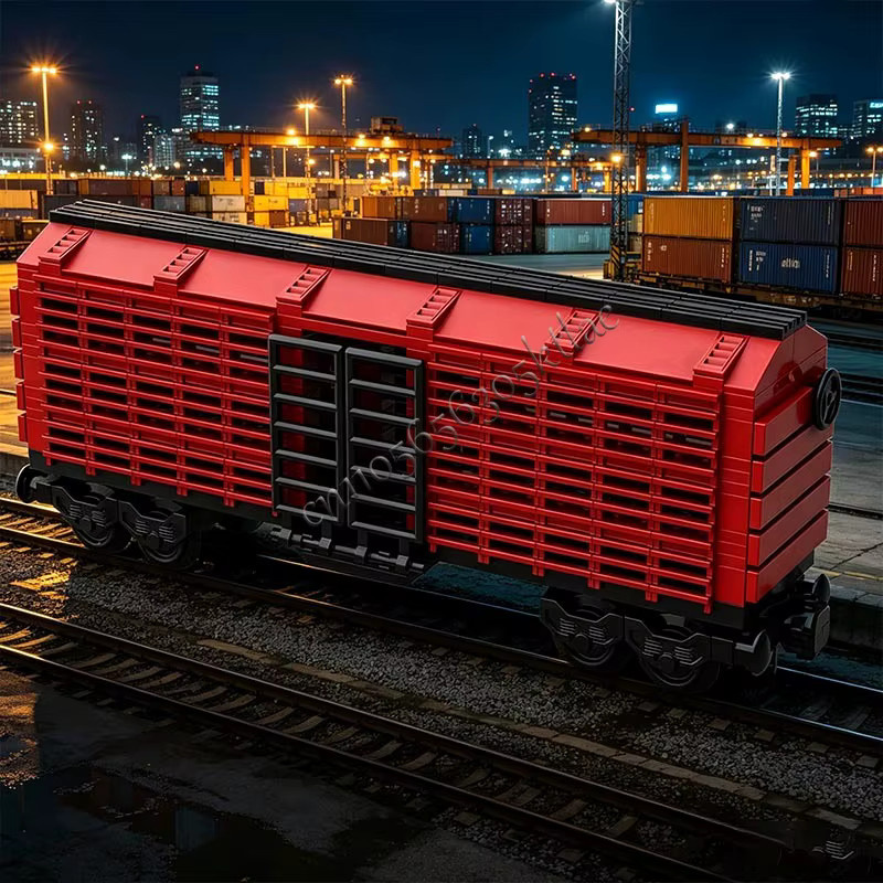 Stadt MOC 4 Achsen Rinder Frachtwagen Fracht Zug Auto Modell, 247-teiliges Set - Bild 2