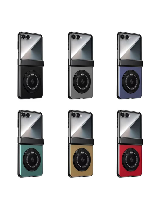 360-Grad-Drehständer-Schutzhülle mit vollständiger Abdeckung und Displayschutzfolie für Samsung Galaxy Z Flip 8 7 6 5 4 3 in Purple Multicolour - Bild 1