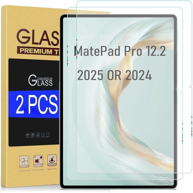 2 Stück HD-Schutzfolie aus gehärtetem Glas für Huawei MatePad Pro 12.2 Air 12 11.5S (2024/2025), transparent, 9H Härtegrad, kratzfest - Bild 1