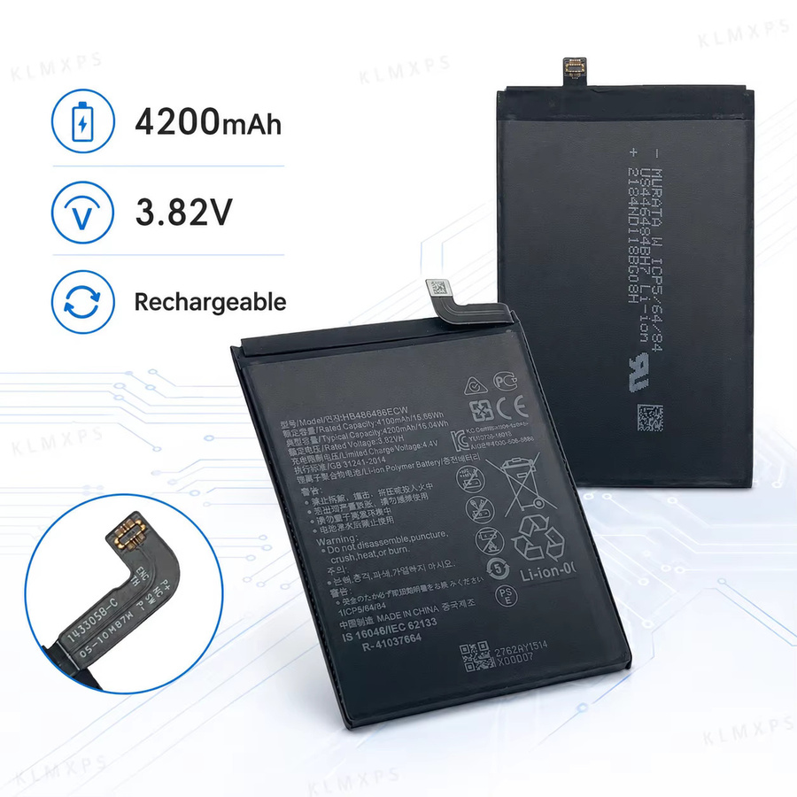Koonenda HB486486ECW Hochleistungs-Lithium-Ersatzakku mit Schnellladefunktion in Schwarz passend für P30 Pro VOG-L29 und Mate20 Pro LYA-L29 mit 4200mAh - Bild 6