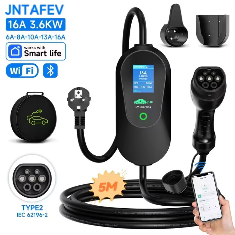 JNTAFEV Tragbares Elektroauto-Ladegerät 3,6kW mit 16A Typ 2 Anschluss und WIFI APP-Steuerung für 110V-240V - Bild 7