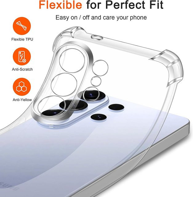 Stoßfeste Silikonhülle für Samsung Galaxy S26 Ultra und S26+ Plus in Transparent mit Airbag-Schutz - Bild 1